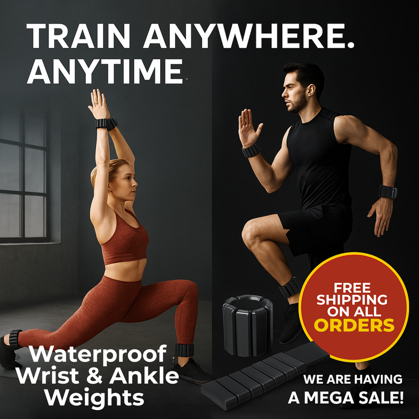 Dual-Use Adjustable Wrist & Ankle Weights (1 LB)